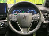 【純正革巻きステアリング】上質な革を使用することで、手にしっかり馴染みとても運転しやすいハンドルです♪