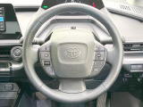 【純正革巻きステアリング】上質な革を使用することで、手にしっかり馴染みとても運転しやすいハンドルです♪