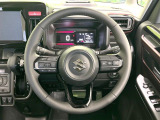 【純正革巻きステアリング】上質な革を使用することで、手にしっかり馴染みとても運転しやすいハンドルです♪