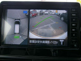 アラウンドビューモニターも装備しております。ご覧のように車体を真上か見たような映像なので、車庫入れの苦手なお客様ももうご心配いりません。