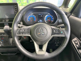 【純正革巻きステアリング】上質な革を使用することで、手にしっかり馴染みとても運転しやすいハンドルです♪