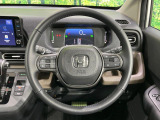 【純正革巻きステアリング】上質な革を使用することで、手にしっかり馴染みとても運転しやすいハンドルです♪