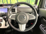 【純正革巻きステアリング】上質な革を使用することで、手にしっかり馴染みとても運転しやすいハンドルです♪