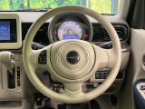 【純正革巻きステアリング】上質な革を使用することで、手にしっかり馴染みとても運転しやすいハンドルです♪