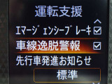 【車線逸脱警報】車線から外れると注意を促します。ドライバーが意図しないのに車線を逸脱した場合に、これを検知して警報で注意喚起する事で安全性を確保!