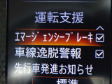 【エマージェンシーブレーキ】前方の車両や歩行者と衝突のおそれがあるとき、警報とブレーキにより、運転者の衝突回避操作を支援します。