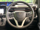 【純正革巻きステアリング】上質な革を使用することで、手にしっかり馴染みとても運転しやすいハンドルです♪