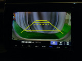 バックカメラの画像です。ガイドラインがスムースな車庫入れをサポートいたします。車庫入れの安心感がアップしますね。
