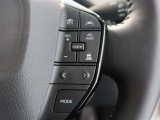 アダプティブクルーズコントロール機能付きです。走行中に先行車の様子を検知しながら、設定した車速の範囲内で先行車との距離のキープを支援します。詳細は販売店スタッフまでおたずねください。