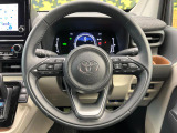 【純正革巻きステアリング】上質な革を使用することで、手にしっかり馴染みとても運転しやすいハンドルです♪