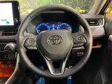 【純正革巻きステアリング】上質な革を使用することで、手にしっかり馴染みとても運転しやすいハンドルです♪