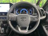【純正革巻きステアリング】上質な革を使用することで、手にしっかり馴染みとても運転しやすいハンドルです♪