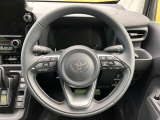 【純正革巻きステアリング】上質な革を使用することで、手にしっかり馴染みとても運転しやすいハンドルです♪