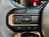 こちらのスイッチでオーディオ類の操作が行えます。音量変更やチャンネル変更などステアリングから手を放さずに操作でき、便利かつ安全性の高い機能になります。
