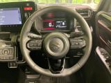 【純正革巻きステアリング】上質な革を使用することで、手にしっかり馴染みとても運転しやすいハンドルです♪
