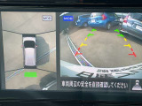 空から見ているような視点で周囲が確認できるアラウンドビューモニター、クルマの真上から見ているかのような映像によって、周辺の見えにくい障害物でも気付くことができます。