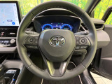 【純正革巻きステアリング】上質な革を使用することで、手にしっかり馴染みとても運転しやすいハンドルです♪
