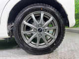 【14インチアルミホイール】外観にマッチしたアルミホイールを装着しております。各種アルミホイールや、スタッドレスタイヤも取扱いしております。是非ご相談ください♪