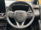 【純正革巻きステアリング】上質な革を使用することで、手にしっかり馴染みとても運転しやすいハンドルです♪