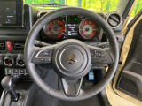 【純正革巻きステアリング】上質な革を使用することで、手にしっかり馴染みとても運転しやすいハンドルです♪