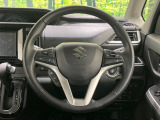 【純正革巻きステアリング】上質な革を使用することで、手にしっかり馴染みとても運転しやすいハンドルです♪