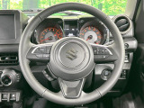 【純正革巻きステアリング】上質な革を使用することで、手にしっかり馴染みとても運転しやすいハンドルです♪
