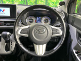 【純正革巻きステアリング】上質な革を使用することで、手にしっかり馴染みとても運転しやすいハンドルです♪