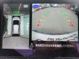 ナビ画面にアラウンドビュ-モニタ-の映像を映し出しています。  狭い場所での車庫入れをサポ-トしてくれる便利アイテムです。