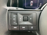 左側にオーデイオやナビのコントロールができるスイッチ、運転中は手を放さず手元で操作可能なんです!