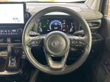 【純正革巻きステアリング】上質な革を使用することで、手にしっかり馴染みとても運転しやすいハンドルです♪