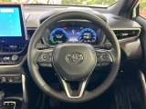 【純正革巻きステアリング】上質な革を使用することで、手にしっかり馴染みとても運転しやすいハンドルです♪