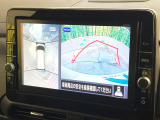 【アラウンドビューモニター】専用のカメラにより、上から見下ろしたような視点で360度クルマの周囲を確認することができます☆死角部分も確認しやすく、狭い場所での切り返しや駐車もスムーズに行えます。