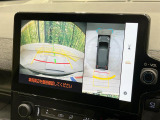 【パノラミックビューモニター】専用のカメラにより、上から見下ろしたような視点で360度クルマの周囲を確認することができます☆死角部分も確認しやすく、狭い場所での切り返しや駐車もスムーズに行えます。