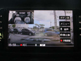 カーナビモニターにドライブレコーダーの映像が表示可能です。メニューからSDフォーマット等の設定も出来ます。