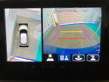 【全方位モニター】 4つのカメラで映像を映し出します。発進時、後退時も周囲の安全を確認し、サポートします^^