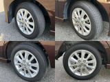 155/65R14 純正アルミホイール装着。