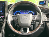 【純正革巻きステアリング】上質な革を使用することで、手にしっかり馴染みとても運転しやすいハンドルです♪