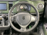【純正革巻きステアリング】上質な革を使用することで、手にしっかり馴染みとても運転しやすいハンドルです♪