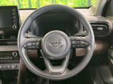 【純正革巻きステアリング】上質な革を使用することで、手にしっかり馴染みとても運転しやすいハンドルです♪