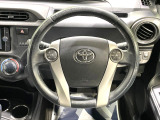 【純正革巻きステアリング】上質な革を使用することで、手にしっかり馴染みとても運転しやすいハンドルです♪
