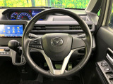 【純正革巻きステアリング】上質な革を使用することで、手にしっかり馴染みとても運転しやすいハンドルです♪