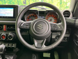 【純正革巻きステアリング】上質な革を使用することで、手にしっかり馴染みとても運転しやすいハンドルです♪