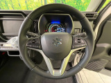【純正革巻きステアリング】上質な革を使用することで、手にしっかり馴染みとても運転しやすいハンドルです♪