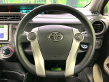 【純正革巻きステアリング】上質な革を使用することで、手にしっかり馴染みとても運転しやすいハンドルです♪