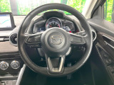 【純正革巻きステアリング】上質な革を使用することで、手にしっかり馴染みとても運転しやすいハンドルです♪
