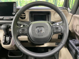 【純正革巻きステアリング】上質な革を使用することで、手にしっかり馴染みとても運転しやすいハンドルです♪