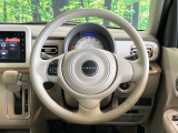 【純正革巻きステアリング】上質な革を使用することで、手にしっかり馴染みとても運転しやすいハンドルです♪