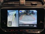 画像の左側は運転席から見ることのできないフロント左側を映している画像です、狭い道や幅寄せ時に便利です。
