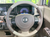 【純正革巻きステアリング】上質な革を使用することで、手にしっかり馴染みとても運転しやすいハンドルです♪