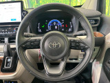 【純正革巻きステアリング】上質な革を使用することで、手にしっかり馴染みとても運転しやすいハンドルです♪